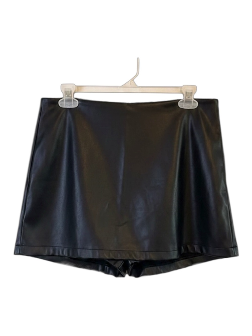 🪄SPYMASTER Faux Leather Skort Med Black Summer Going Out Skirt Shorts Moto Vegan